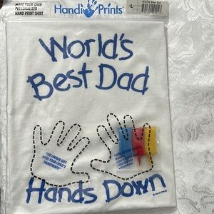 Best Dad  Hands Down L & LX T Shirt Kit Child Hand Print Kit
